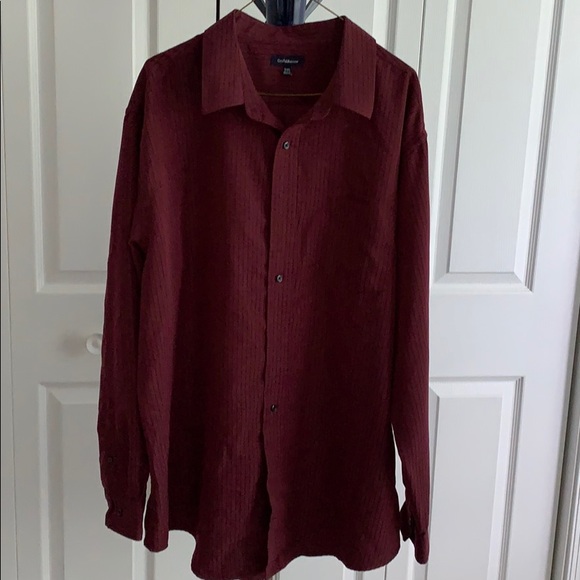 5 for $25 Croft & Barrow button down dress maroon shirt XXL - Picture 1 of 2